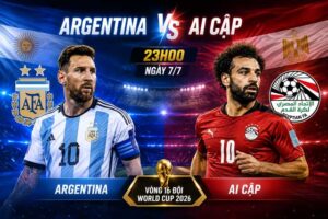 Argentina vs Ai Cập (23h00 ngày 7/7)